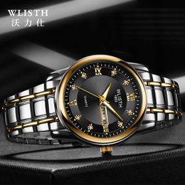 Brand Watch Men's Watch Waterdichte herenhorloge Steel Band Watch Double Calendar Quartz Watch