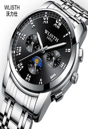 Wlinth Mens Watchs Full Steel Casual Business Watchs Luminous Pointer Man Quartz Wrist Watch Male Clock Relogie Masculino3941035