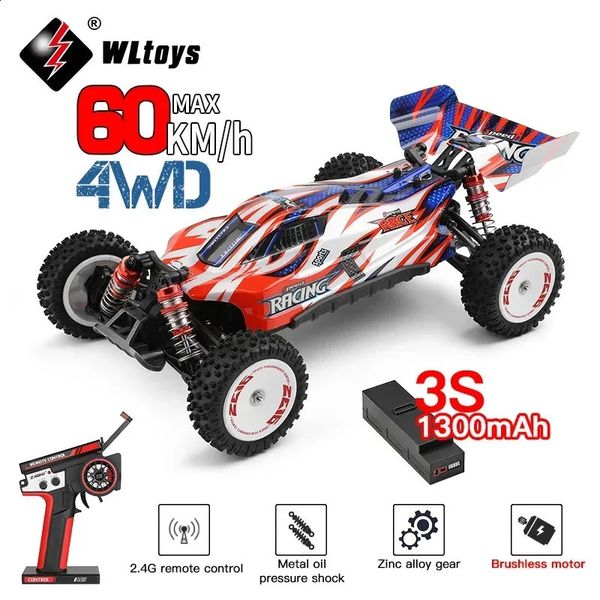 WLtoys 124008 60 KM/H 4WD RC voiture 3S voiture de course professionnelle sans brosse électrique haute vitesse tout-terrain dérive télécommande jouets cadeau 240304