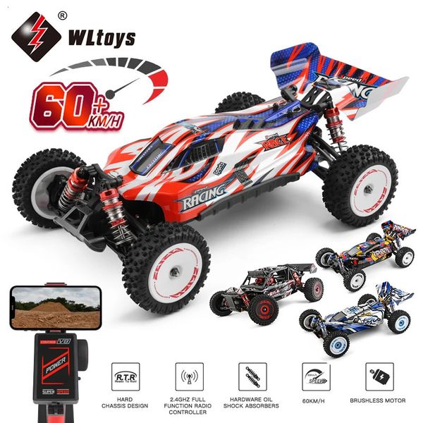 WLtoys 124008 60 KM/H voiture RC avec batterie 3S voiture de course professionnelle 4WD sans brosse électrique haute vitesse dérive télécommande jouets 240304