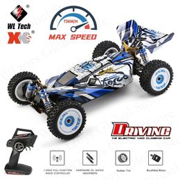 WLTOYS 124017 124018 124019 RC CAR 2.4G Elektrisch borstelloos 4WD 75 km/u Hoge snelheid Off-road Drift Remote Control Toys voor kinderen 220429