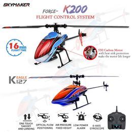 Wltoys RC Helicopters K200 K127 24GHz 4Ch 6aixs Gyroscope Altura fija de altura de una sola hélice Gyro Mini Toys For Kids Gift 240508