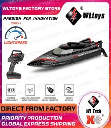 WLTOYS WL916 RTR 24G Brushless RC Boat snel 60 kmH hoge snelheid voertuigen met LED licht water koelsysteem modellen Toys2786000