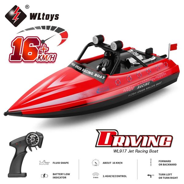 WLTOYS WL917 RC Boat 2.4g Electric High Speed Model Imperproof Model Electric Control Control Speedboat Condes Toys for Boys 240319