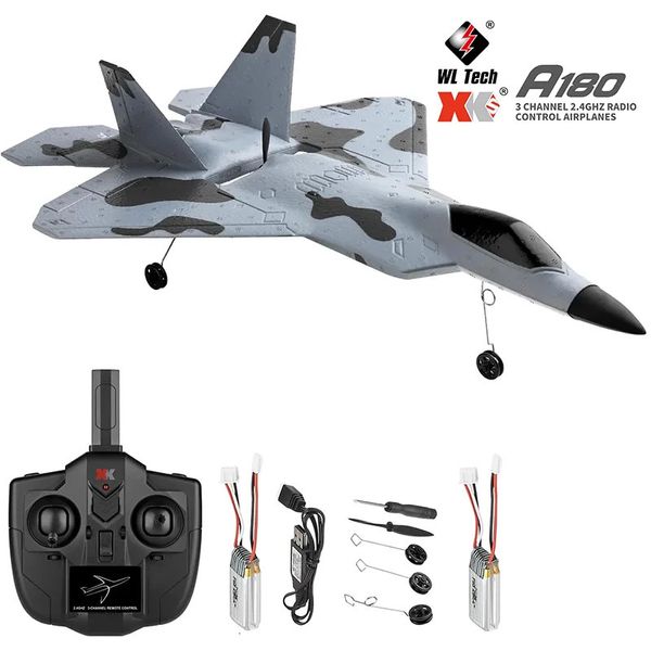 Wltoys Xk 24G RC avion à distance A180 F22 3CH 3D6G système avion EPP Drone Gyroscope aile fixe planeur modèle garçon jouet cadeau 231229