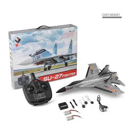 WLTOYS XK A100 2.4GHz 3CH Aviones de control remoto Aviones de control Radio SU27 J-11 Toys Modelo de plano de espuma RC para niños 240507