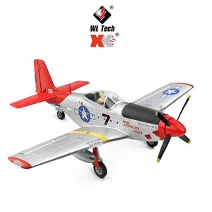 WLTOYS XK A280 RC Airplane P51 Fighter Simulator 2.4G 3D6G -modus Vliegtuigen met LED -zoeklichtvliegtuig speelgoed voor kinderen volwassenen 240508