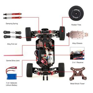 WLToys XKS 144001 RC Voiture 60km / H Haute vitesse 1/14 2.4GHz RC 4WD Racing Voiture de dérive hors route RTR-1500AMH