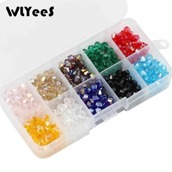 WLYeeS 3 4 6mm Austria bicono cristal cuentas sueltas para joyería fabricación Diy accesorios mujer facetado espaciador cuentas enteras