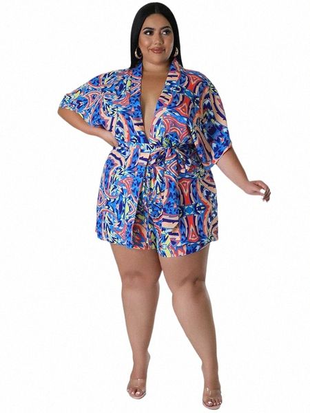 WMSTAR Plus Size 2 Pieces Sets Femmes Matching Sets Shirts Loose Shirts Top Shorts Casual Tracks Casual Summer Wholesale Dropship 60G2 #
