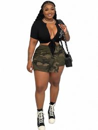 Wmstar Plus Size Vrouwen Kleding Shorts Rokken Cargo Camoue Casual Sexy Fi Nieuwe Mini Broek Groothandel Dropship 2023 A295 #