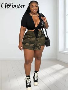 Wmstar grande taille femmes vêtements Shorts jupes Cargo Camouflage décontracté Sexy mode Mini pantalon en gros goutte 240130