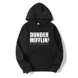 Wo sweatshirts heren hoodies sweatshirts het kantoor dunder mufflin inc papieren hoodie dwight schrute sweatshirt grappige tv -show pullover mannen dames unisex 230307