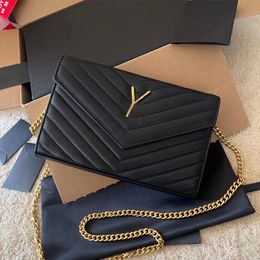 Femmes Designer Sacs À Bandoulière Woc Luxurys Enveloppe Messager Sac Caviar Chaîne En Cuir De Vachette Portefeuilles Classiques Porte-Cartes Porte-Épaule En Cuir