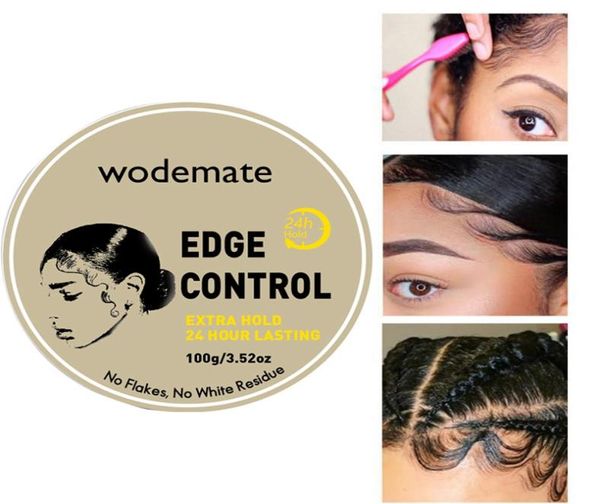 Wodemate Hair Edge Control Gel Slay Fin Baby Hair Perfect Ligne Style Sylling Cream lisse Frizziy Non gras 100g7417225