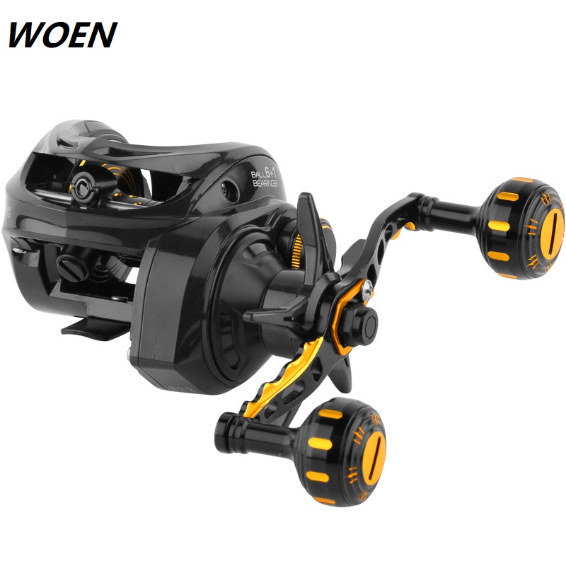 Woen Baitcasting Reel Çift Rocker Arm BW300 Tekne Balıkçılık Makarası Karbon Tekerlek Vücut 16 kg Fren Kuvvetleri