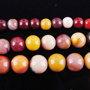 WOJIAER 6 8 10mm Round Mookaite Jasper Natural Stone Beads For Jewelry Making Woman DIY Necklace Bracelet 15.5Inches BY905