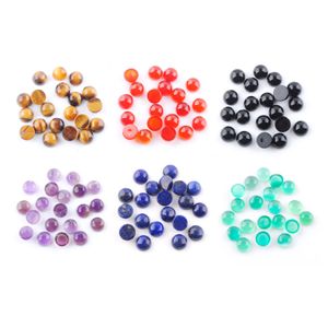 WOJIAER 6mm pierres précieuses rondes Cabochon perles guérison naturelle ajustement pour femmes hommes bricolage bijoux faits à la main accessoires BU812