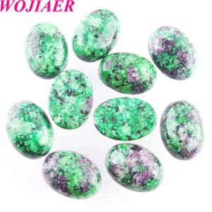 Wojiaer mode natuurlijke losse edelstenen kristal ruby ​​ovale cabochon kralen voor juwelenbracelet accessoires 13x18mm bu803