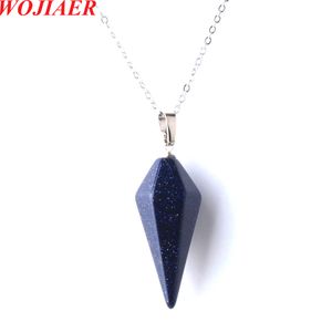 Wojiaer Collier pendentif pyramide hexagonal