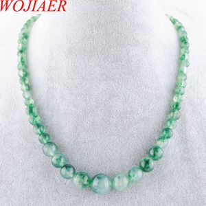 WOJIAER Jasper Gem Stone 6-14mm Perles Rondes Graduées Femmes Collier 17,5 Pouces Strand Bijoux F3003