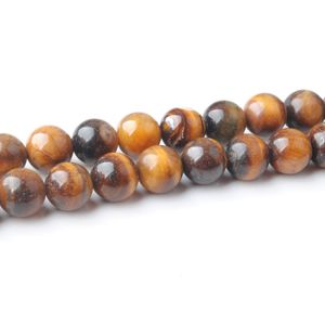 Wojiaer natuursteengele tijger eye kralen 4 6 8 10 12mm mala kraal voor doe -het -zelf persoonlijke armband ketting sieraden maken by919