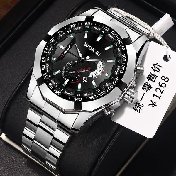 WOKAI montre hommes sport montres en acier inoxydable bande automatique Date Quartz montres hommes bas prix livraison directe Reloj Hombre 2023