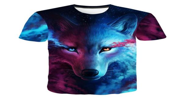 Camiseta con estampado de lobo en 3D, camisetas de manga corta de verano, camiseta divertida con estampado de animales, camisetas casuales, ropa para hombres 8253974