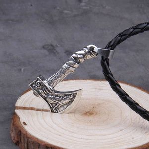 Loup et corbeau amulettes slaves Talismans Viking Odin hache colliers pendentifs nordiques Vikings bijoux hommes turcs Wicca