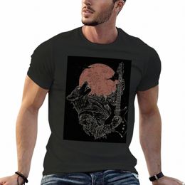 T-shirt Wolf Guitar Art personnalisé t-shirts unis pour hommes graphique 12hI #