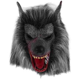 Wolf Mask Latex Halloween Effrayant Face Costume Breathable Decoration Party Facial 240328