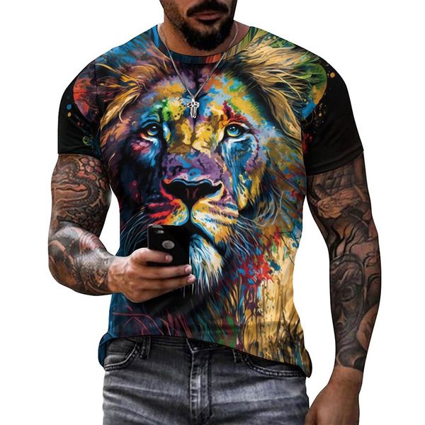 T-shirt de wolf hommes vif 3d Eagle Tshirt Tops vintage à manches animales à manches animales à manches animales