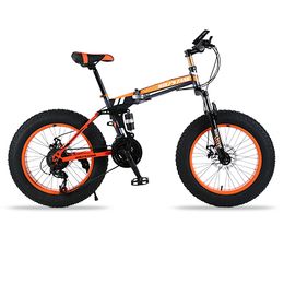 Wolf's Fang vélo Fat Bike 21/24 vitesses VTT pliants Fat Tire Bikes 20x4.0 pouces Vélo de neige de route pour enfants pour femmes