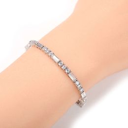 Wolf Tide 3mm bling cz stenen tennis armband stokbrood vol ijsje ronde vierkante kubieke zirkonen ketting bangle armbanden hiphop topkwaliteit sieraden accessoires Bijoux