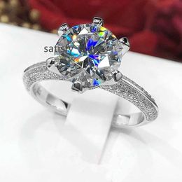 Wollet Verstelbaar 1CT gekleurde solitaire 925 Sterling Silver Eternity Engagement Moissanite Ring