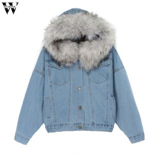 Chaquetas vaqueras gruesas con capucha para mujer, abrigo con cuello de piel sintética de lana vaquera, abrigos cálidos acolchados de invierno, prendas de vestir, chaqueta