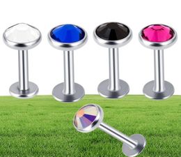 Femme 16G Labret Stud Set Bijoux en acier inoxydable Piercing Bar Body Bijoux Nez Lage Helix Ear Vis Bar7097519