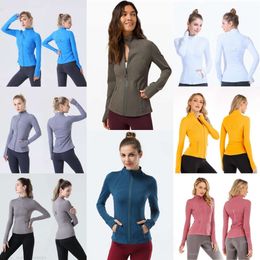 Mujer Align Yoga Define Lu Chaqueta de culturismo Chaquetas deportivas de manga larga Abrigo de ejercicio al aire libre Secado rápido Ropa deportiva Fiess Transpirable Cremallera completa Cremallera s per