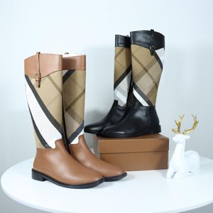 2022 Automne et hiver Nouveau plaid Luxury Boot Femmes maison Cheak Le cuir en cuir Boots Boots Martin Plaids en cuir CHELSEA CHOSTES