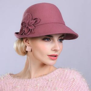 Chapeau formel de fête d'automne et d'hiver pour femme, chapeaux en feutre 100% laine irrégulier, mode anglaise, élégant, 231225