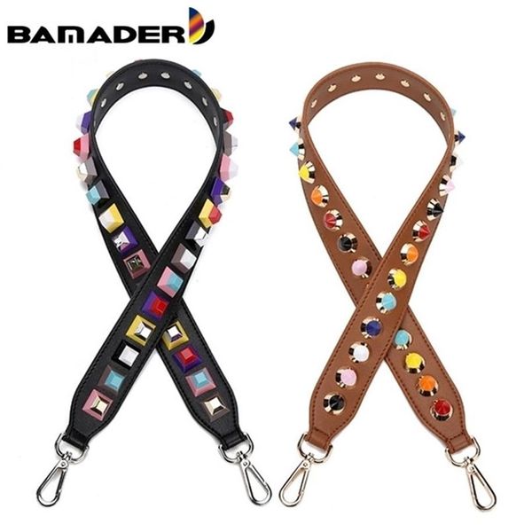 Correas para bolso de mujer, correas de hombro con remaches de alta calidad, correa ancha para bolso, Color de colisión, correa de flores Joker, piezas cruzadas, accesorios 2202684