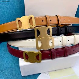 Ceinture de luxe pour femme, étroite, classique, en cuir véritable, boucle dorée, 4 couleurs, largeur 2.5cm, 10A