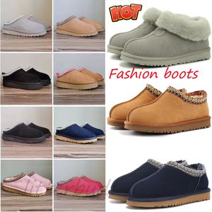 Vrouw Laarzen Australië Sneeuw mini Boot Slippers Designer Vrouw Echt Leer Platform Bont Dikke Bodem Winterlaarzen Grijs Roze Rood Blauw