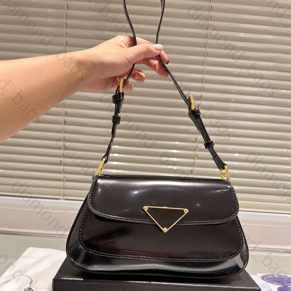 femme sac de designer en cuir brillant sac à main sous les bras noir blanc sac à bandoulière hobo nouvelle selle sacs à main de luxe sacs à rabat de marque grande capacité avec boîte dhgate