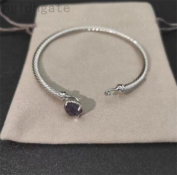 Mujer cable brazalete perla cristal diseñador pulseras para damas plateado plata creativa joyería retorcida mujer brazalete pulsera hombres día de San Valentín presente ZB026 E23