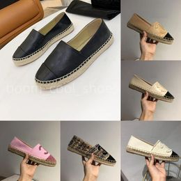 Damen-Leinwand-Loafer, Designer-Fischerschuhe, flache Oxfords, Leder, dicker Boden, Pedal, faule Espadrilles-Schuhe, Duftgras, gewebtes Hanfseil, Freizeitschuhe