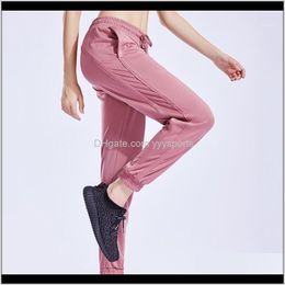 Femme Casual Pantalon de course en vrac avec poches Yoga Respirant Athlétique Activewear Skinfriendly Couleur unie Stretch Sprotwear1 Io1V8 Seo7D