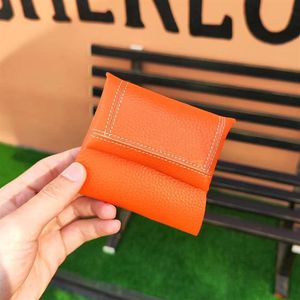 Vrouw Portemonnees Echt Leer Kleine Minimalistische Koeienhuid Mini Geldzak Unisex Luxe Design Portemonnee Beroemde Merk Verandering Pouch3098