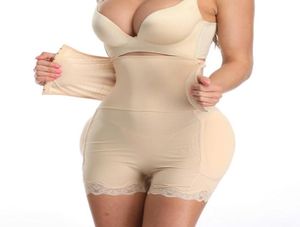 Vrouw controle slipjes taille trainer kontlift met spons pad heup versterker body shaper cincher kant sexy lingerie buikregeling controle t24963396