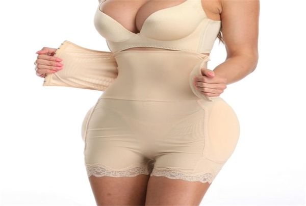 Bragas de control de mujer Entrenador de cintura Levantamiento de glúteos con almohadilla de esponja Mejorador de cadera Faja moldeadora de encaje Lencería sexy Control de barriga Y22496176